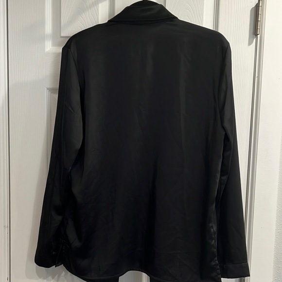 Como Vintage Black Satin Blazer 3X - Picture 2 of 5